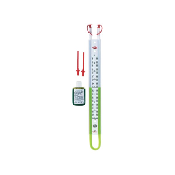 U-tube manometer, range 6-0-6" w.c.